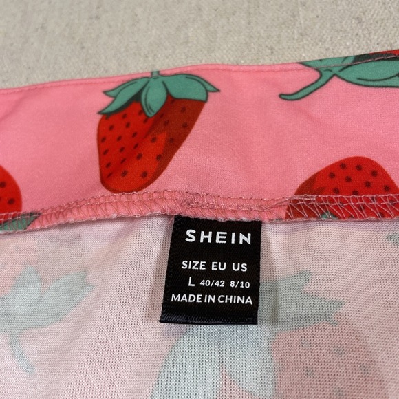 Strawberry pink, mini skirt size large cottage core Y2K vintage retro print - Picture 5 of 9